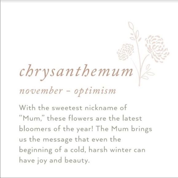 NEW November Chrysanthemum Birth Flower Necklace - Picture 5 of 11